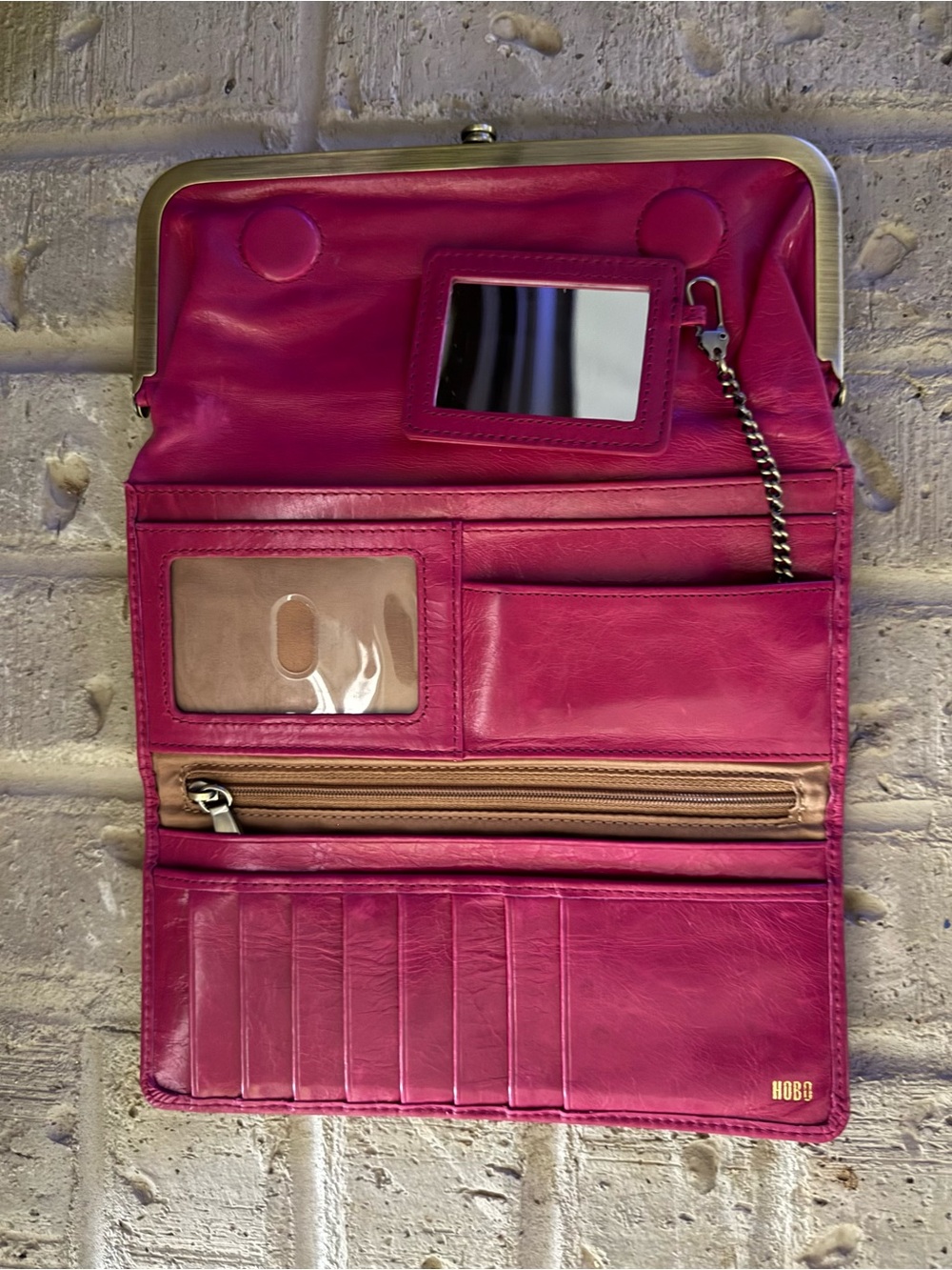 Classic HOBO INTERNATIONAL Rachel - Embossed Floral Clutch - Hot Pink - Picture 3 of 6